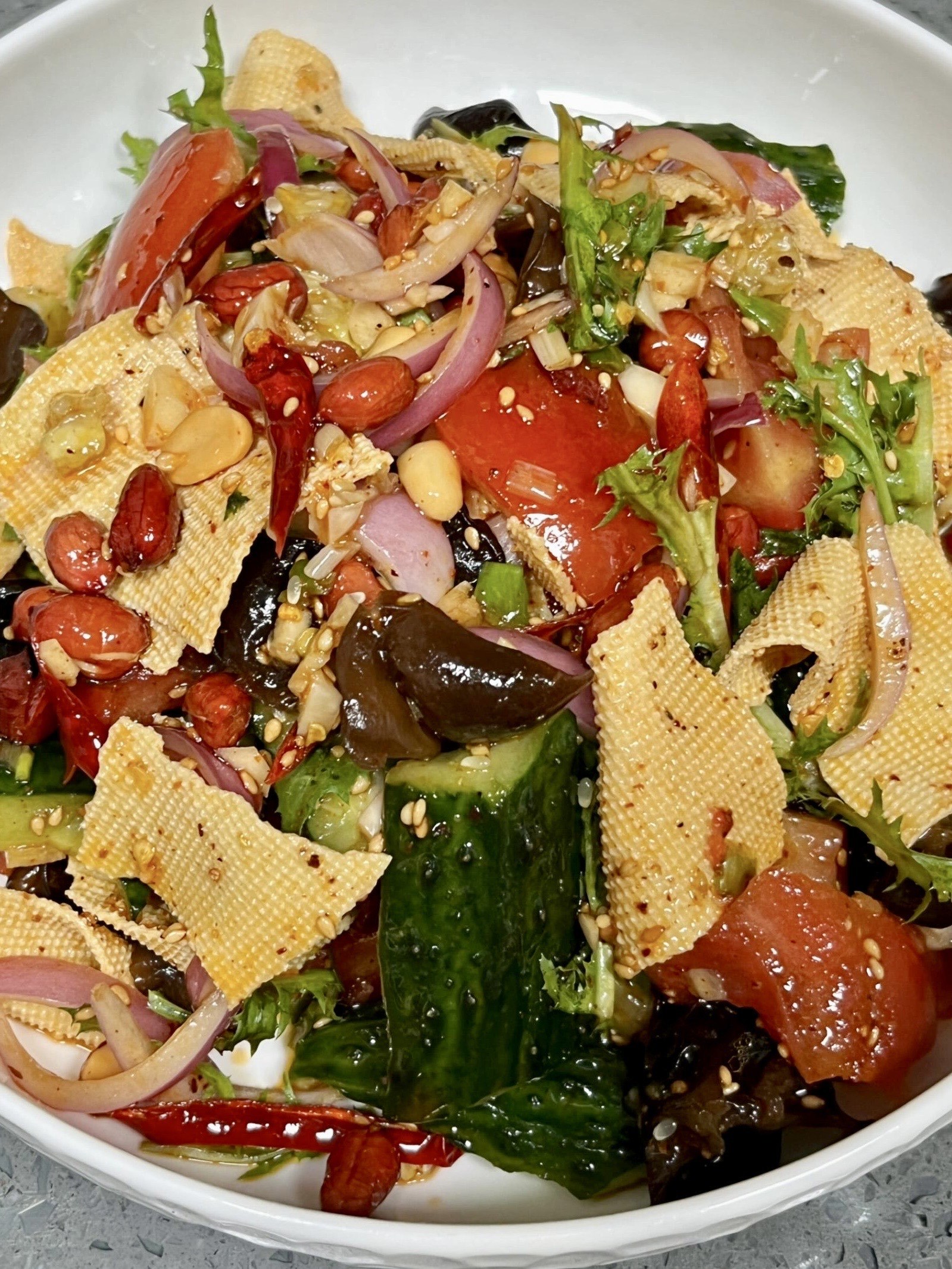 手撕大拌菜真的太好吃了,特别香,很爽口