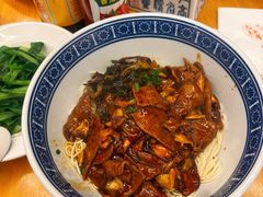 蛤蜊猪肝拌面+虎皮蛋-沪西老弄堂面馆(定西路店)