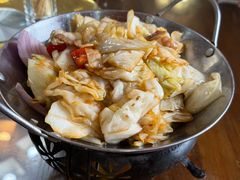 干锅有机花菜-芦茨金富饭庄·25年老字号·专做稻草鸡