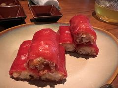 鲜虾脆皮红粉米肠-上海柏悦酒店·世纪100牛排馆