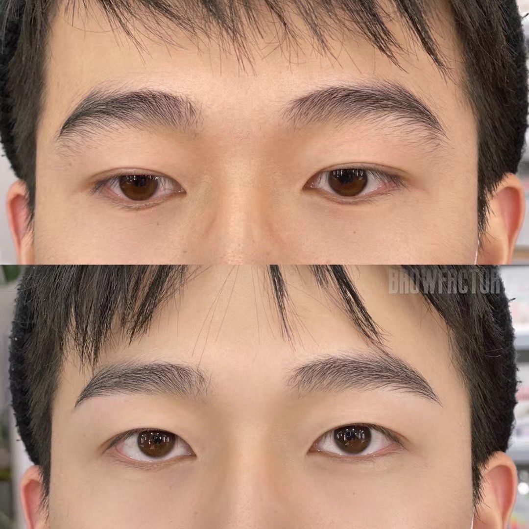 男士最自然修眉对比