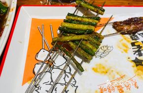 Charcoal-Grilled Garlic Shoots