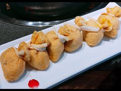 蟹籽金福袋-大匠工房古船木艺术餐厅·猪肚鸡专门店(长白仙岛店)