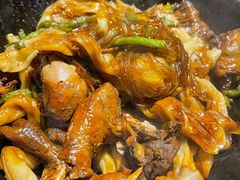 大公鸡粘卷子-华盛园卷子王农家菜水库鱼