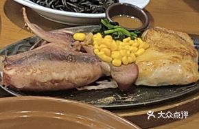 Squid with Roasted Chicken Cutlet