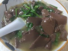 胡椒韭菜猪红-强记鸡粥美食