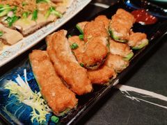 三姐酿辣椒拼手打韭菜墨鱼饼-粤·向群饭店(二沙岛店)
