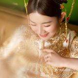 萧山婚纱礼服##香槟色马来褂