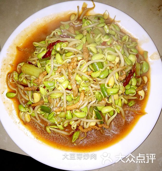 如意圪崂菜拌面大豆芽炒肉图片 第2张