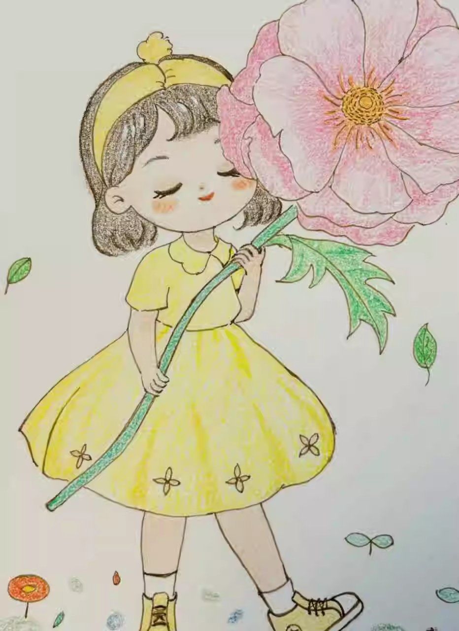 小女孩的画画时光