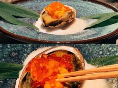 火焰黑鲍配海胆-岩也·日料与酒(龙岗天安云谷店)