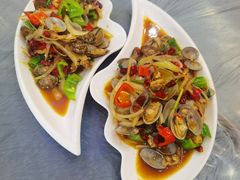 姜葱炒花甲-覃记海鲜美食餐厅