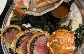 Sturgeon Caviar Wellington Steak with Avocado and Salmon