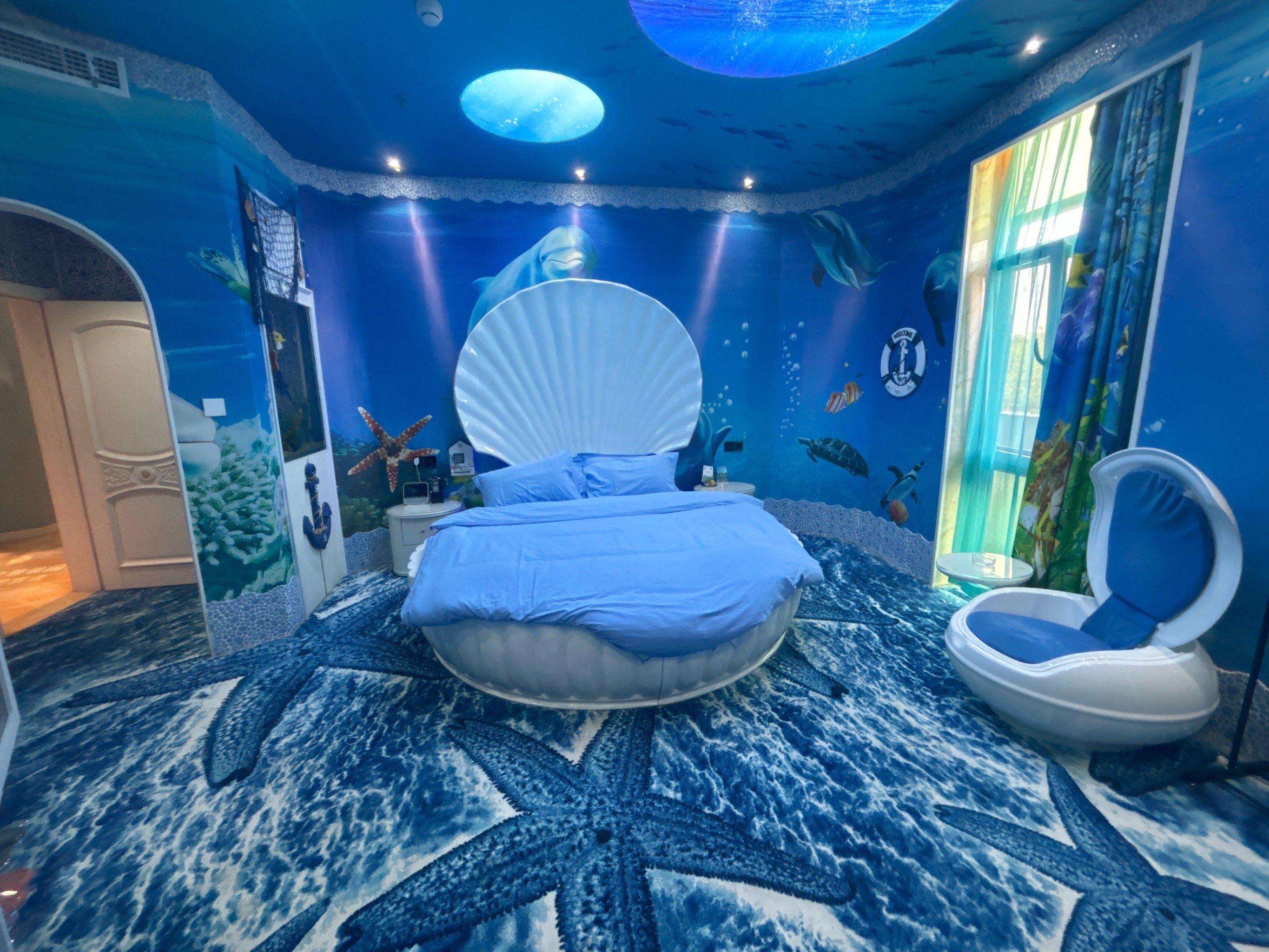 贝壳圆床尽 显海洋浪漫💕