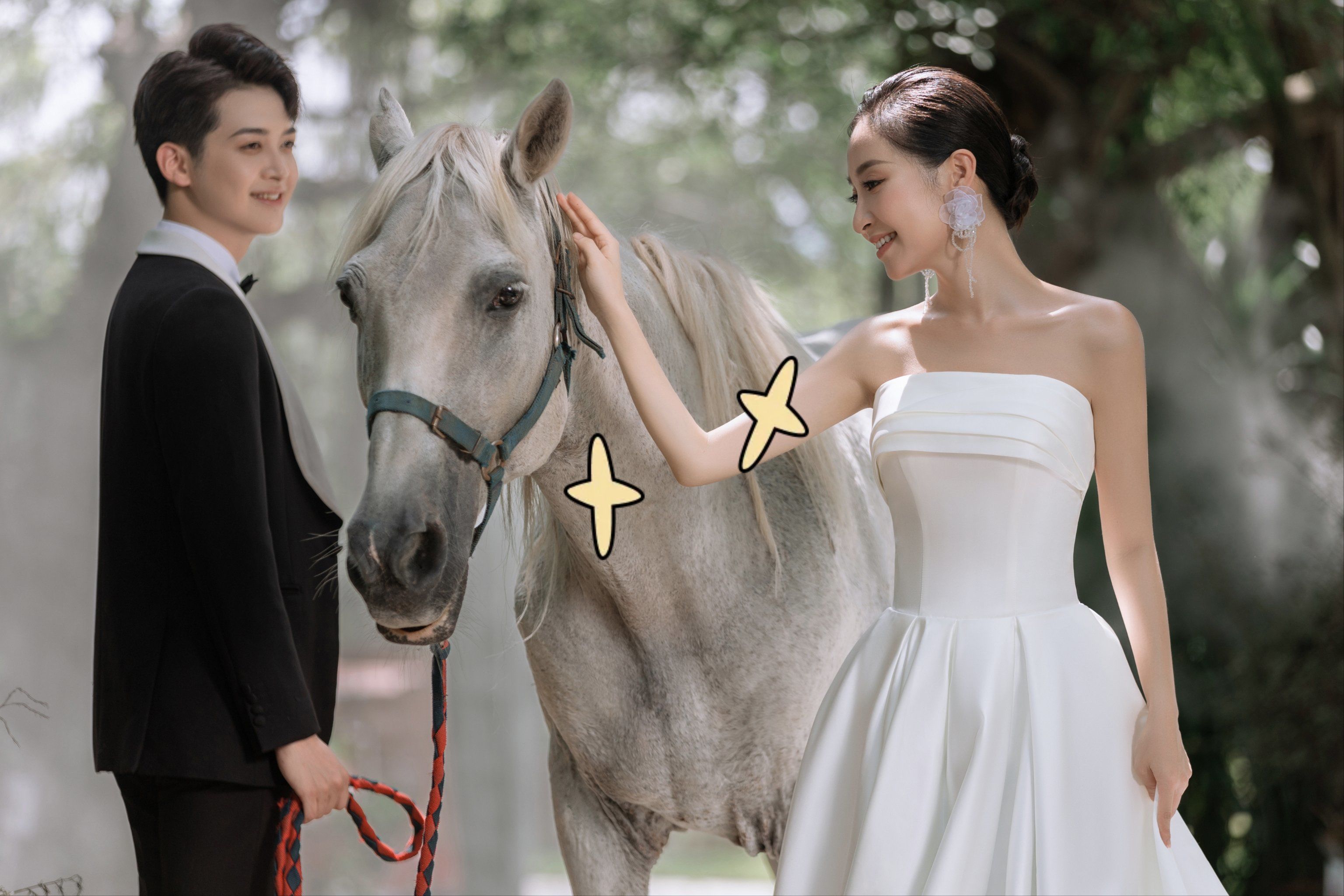浪漫的森系骑马婚纱照,是童话的模样