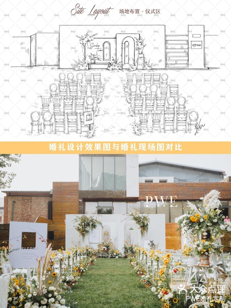 小清新户外草坪婚礼婚礼手绘图婚礼现场图