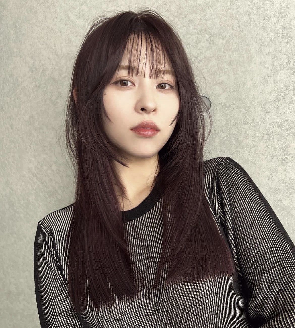 超a齐胸一刀切酷感长发