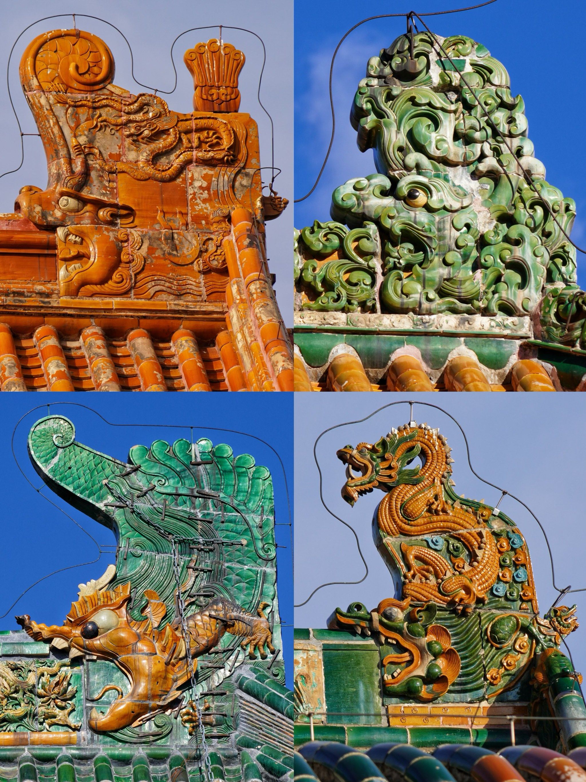 鸱吻
中式古建筑屋脊两边兽型构建