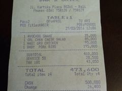 账单-Bamboo Bar & Grill Restaurant