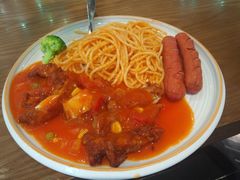 鸡扒双肠意粉-玥记茶餐厅(十字门华发商都一期绸带店)