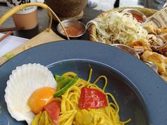 黄咖喱黑虎虾海鲜意面-TamTam