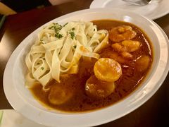 虾仁带子面-羽深肉铺 Steak & Wine