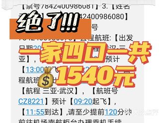 最强五一抢票攻略|一家4口武汉往返三亚1540元