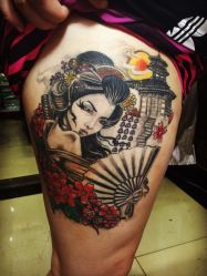 大腿花旦-北京蚩尤刺青