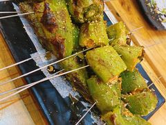 蒜蓉烤青椒-长青菠菜面·烧烤