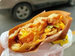 -小红车炸蛋葱油饼