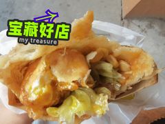 -小红车炸蛋葱油饼