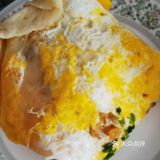 双蛋饼加里脊,豆沙小圆子,鲜肉馄饨,简单的午餐就这样