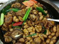 石锅花生冬菇焖猪手-天鲜阁·海鲜粤菜·33年老字号(石槎白云站店)