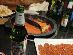 菌汤麻辣鸳鸯锅-宽板凳老灶火锅(簋街店)