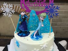 冰雪奇缘生日蛋糕8寸冰山款-咖咖熊蛋糕定制·蓝风车动物奶油
