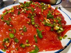 双椒鲜牛肉-喜悦小串丹东小黄牛海鲜烧烤大排档(民主广场店)