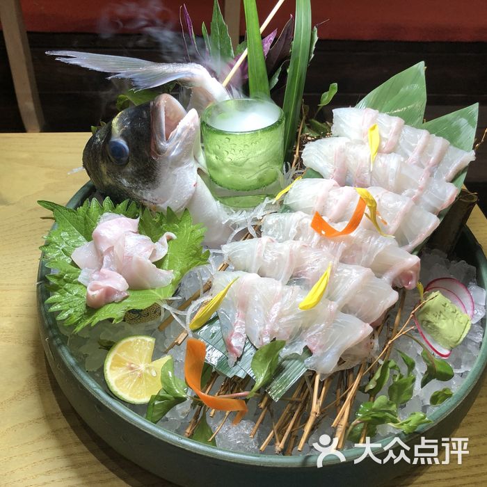 钓喜海产鲷鱼活造刺身图片-北京日本料理-大众点评网