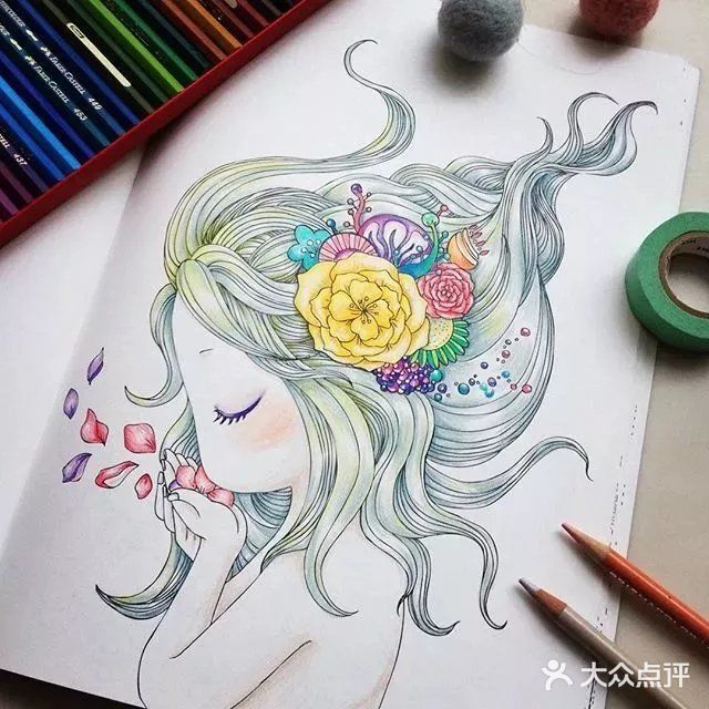 小清新彩铅人物画，每一张都超萌哒！