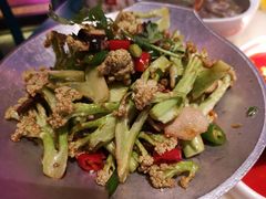 干锅丽水香菇花菜-探花·意境江南菜·唐伯虎文化体验店·松鼠桂鱼(观前店)