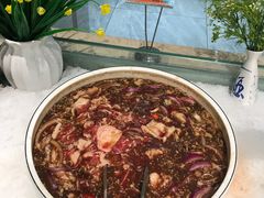 涝汁牛肉-绿岛港轩海鲜烤肉涮锅自助餐厅
