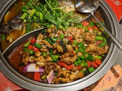 烤鱼拼紫苏牛蛙-探炉·香辣豆花烤鱼(笋岗宝能环球汇店)