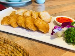香煎山药虾饼-川旺角川粤融合菜•海景餐厅(星海广场店)