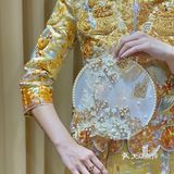 东莞试纱｜自带光圈的金色秀禾 气场全开