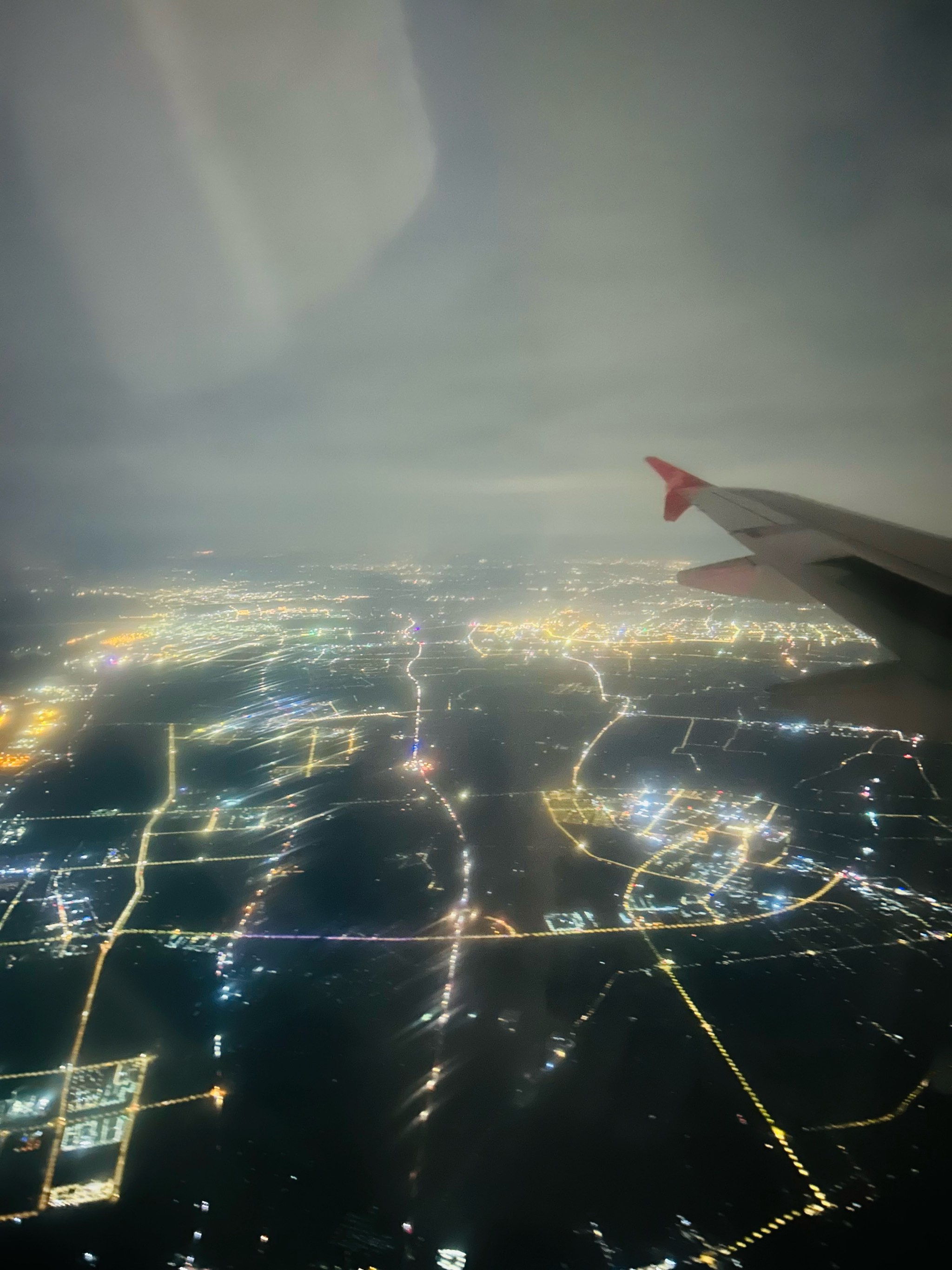 飞机上拍的夜景图片