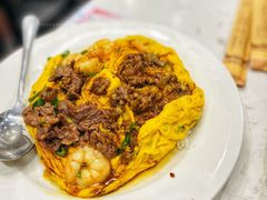 滑蛋牛肉虾仁饭-有章牛杂(石厦店)