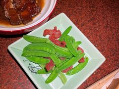 腊肠炒荷兰豆-绿茶餐厅(华联万柳店)