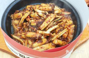 Iron Plate Squid with Rice Cake