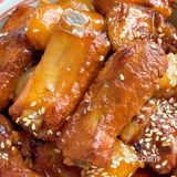今日菜谱🥘荔枝排骨 凉拌鸭胗 油条丝瓜