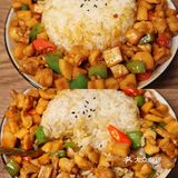 超级下饭的双椒杏鲍菇鸡丁❗️汤汁拌饭超浓郁