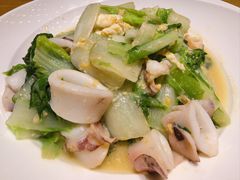 小白菜炒笔管鱼-必点海鲜·海肠捞饭·鲅鱼水饺(滨江道店)